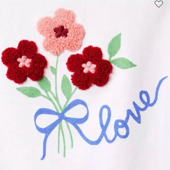 Janie and Jack 100049439  Girl White Floral Love Tee  NWT size 12-18 months - Picture 3 of 9